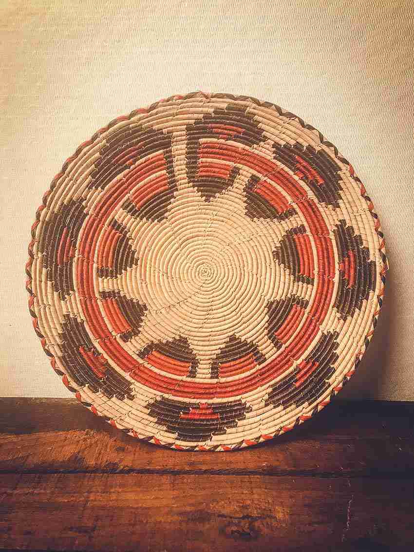 Flat Plate Handwoven Basket (TBSK17-10) Image