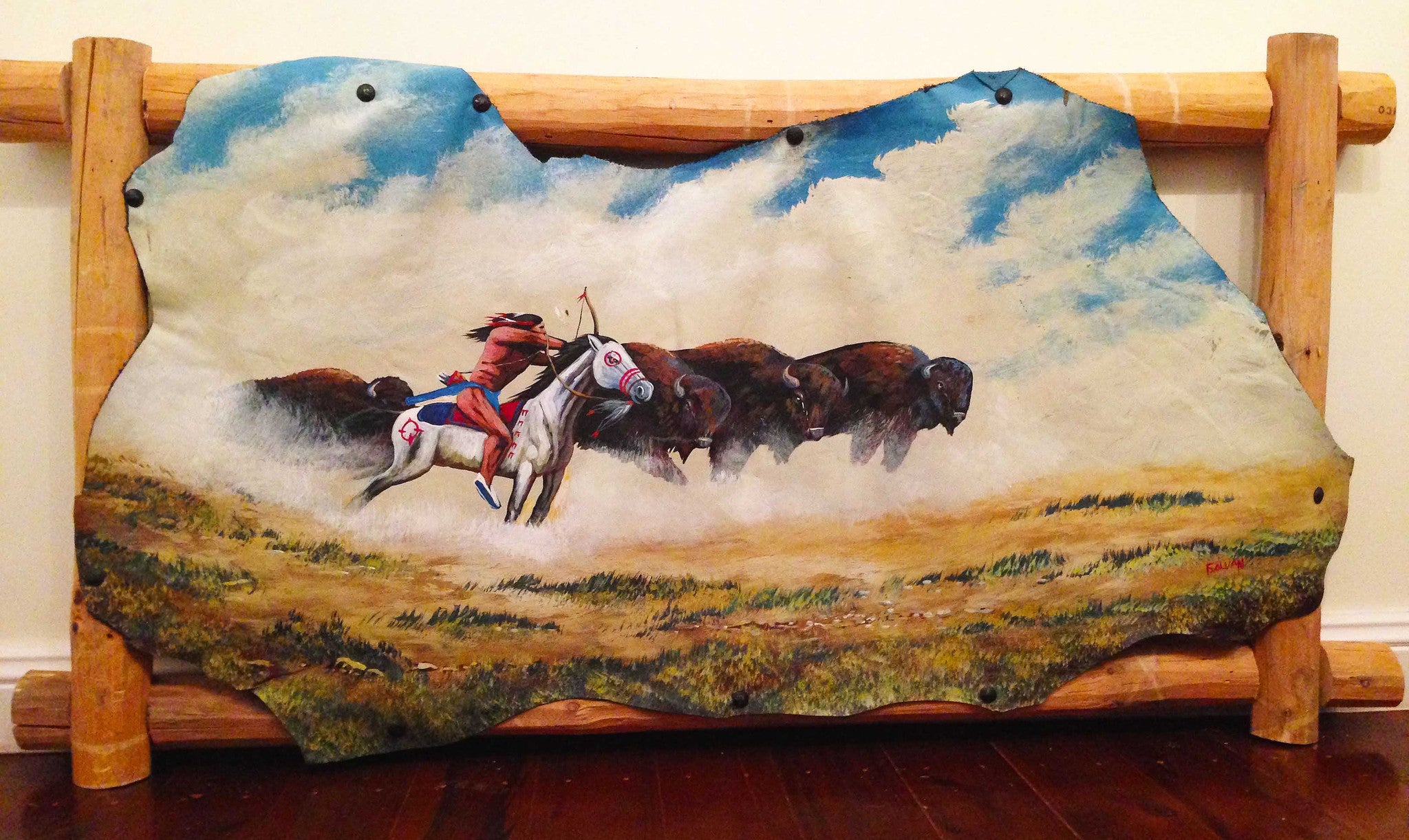 Kiva Ladder Framed LEATHER WALL HANGINGS