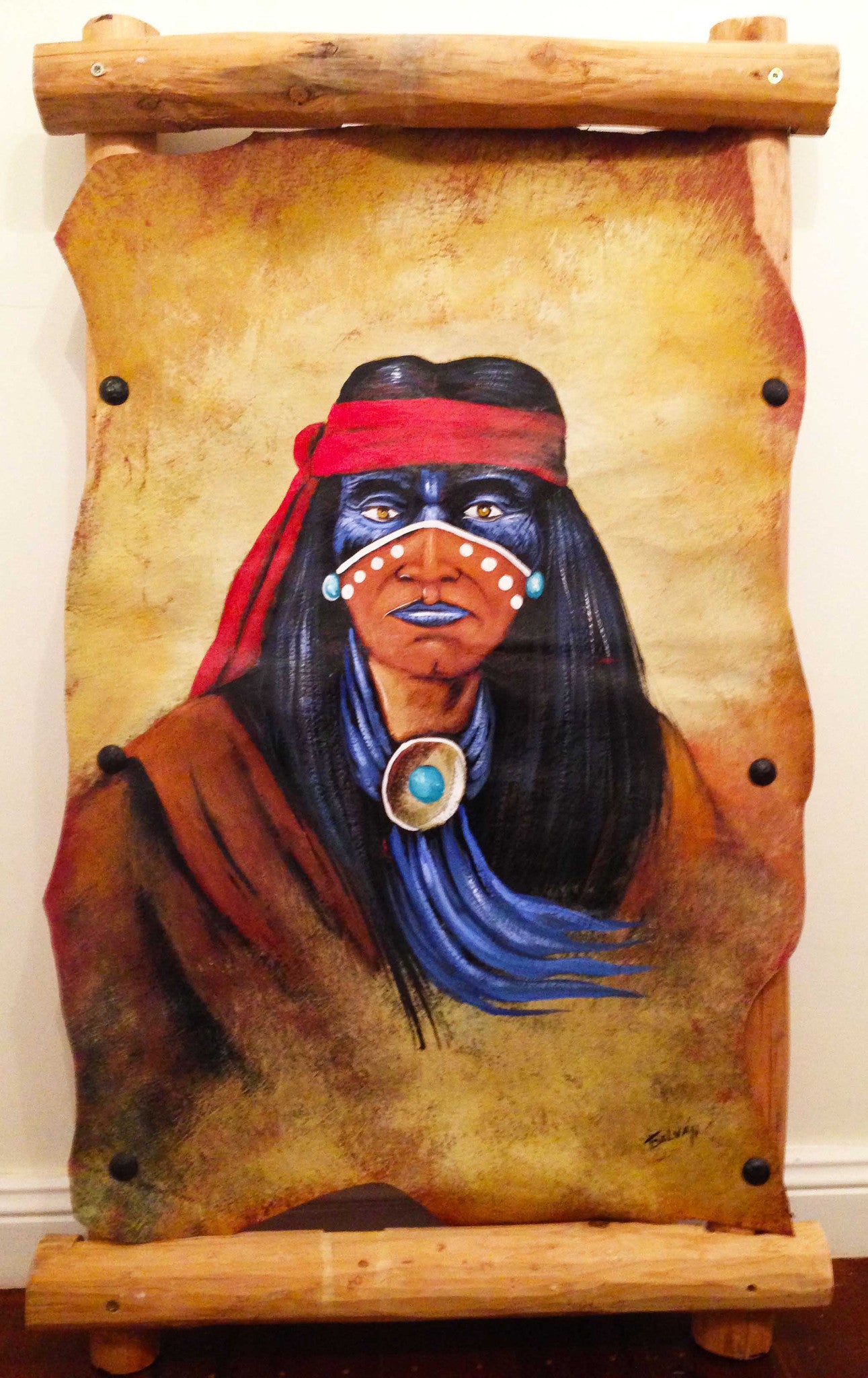 Kiva Ladder Framed LEATHER WALL HANGINGS