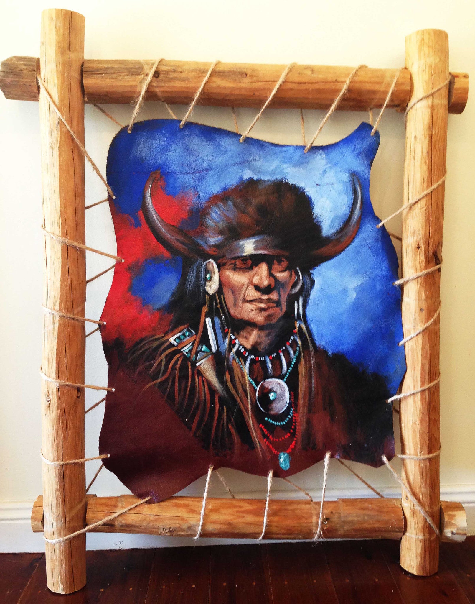 Kiva Ladder Framed LEATHER WALL HANGINGS