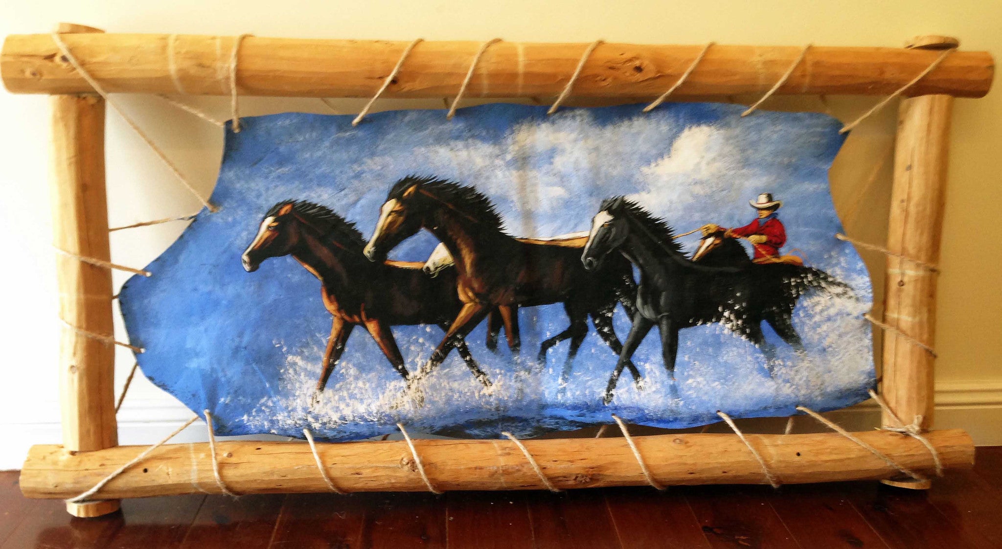 Kiva Ladder Framed LEATHER WALL HANGINGS