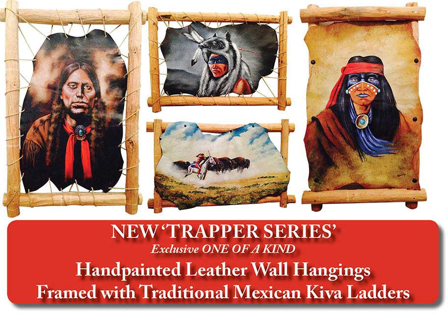 Kiva Ladder Framed LEATHER WALL HANGINGS