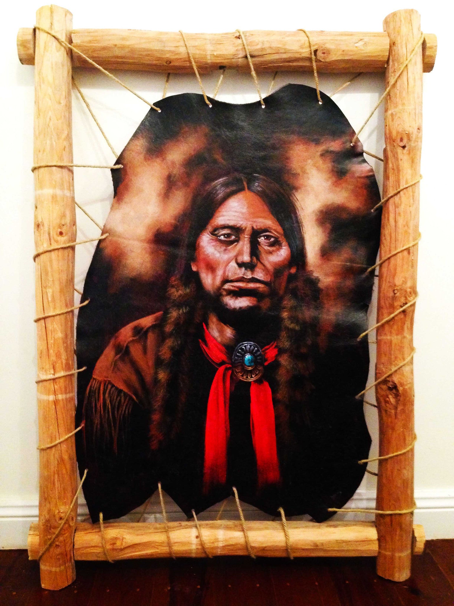 Kiva Ladder Framed LEATHER WALL HANGINGS