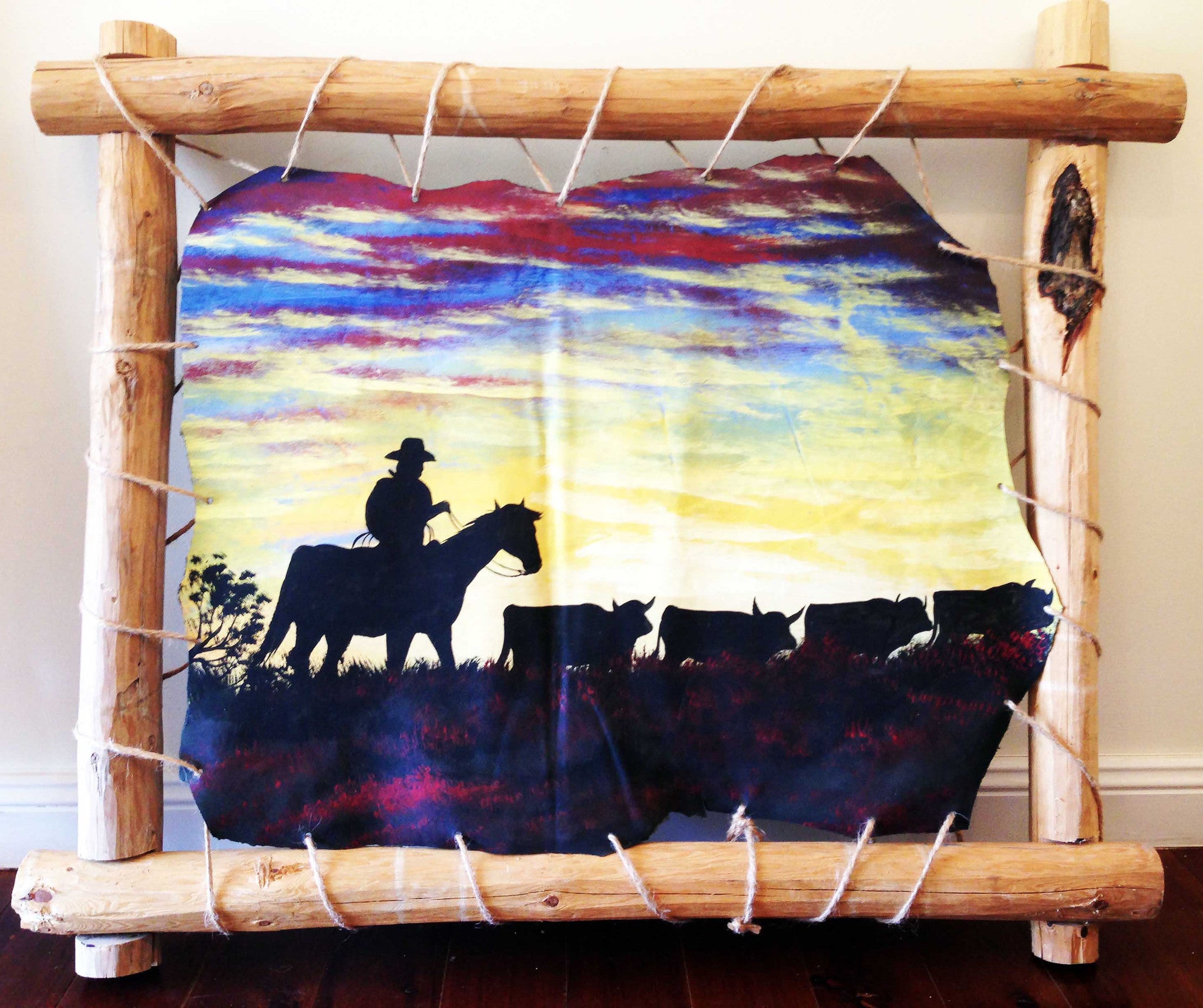 Kiva Ladder Framed LEATHER WALL HANGINGS